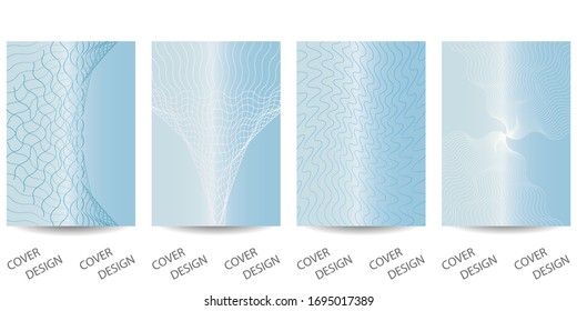 Abstract minimal geometric backgrounds set.Colorful geometric pattern with wavy texture . For printing on covers, banners, sales, flyers. Modern design. Vector. EPS10