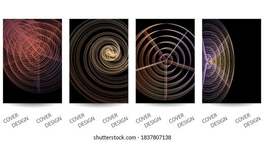 Abstract minimal geometric backgrounds set.Colorful geometric pattern with wavy texture . For printing on covers, banners, sales, flyers. Modern design. Vector. EPS10