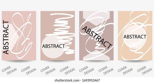 Abstract minimal geometric backgrounds set.Pastel color geometric pattern with art texture . For printing on covers, banners, sales, flyers. Modern design. Vector. EPS10