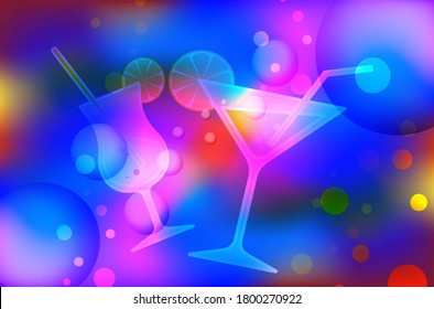 Abstract minimal geometric colorful cocktail for header, poster, cover and other web and print design projects.