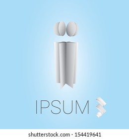 Abstract minimal geometric composition for an i letter icon for universal use