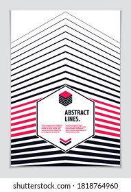 Abstract minimal geometric design background for business annual report, book cover, brochure, flyer or poster. Vector geometric pattern abstract background. A4 print format.