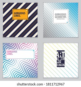 Abstract minimal geometric designs background for business annual reports, book covers, brochures, flyers or posters set. Vector geometric pattern abstract background.