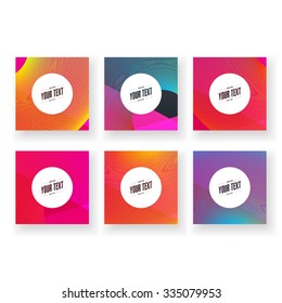Abstract minimal geometric lines background wallpaper with round text box design set. Eps 10 vector illustration 
