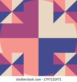 Abstraktes minimales geometrisches Muster mit bunten Formen Tapete. Vektorgrafik.
