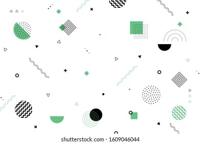 Abstract minimal geometric pattern design of black and green decorative design background. Use for poster, artwork, ad, template design. illustration vector eps10
