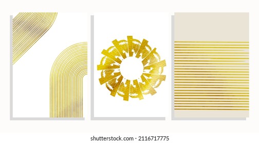 abstract minimal geometric posters vector background set