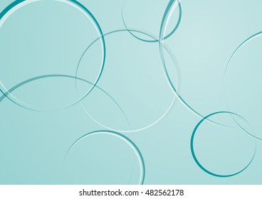 Abstract minimal geometric round circle shapes design background in blue marine