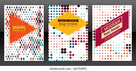 Abstract minimal geometric round circle shape design background. Colorful halftone cover brochure. Flat square design annual report book. Flyer with simple geometric design. Vector eps 10