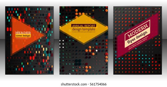 Abstract minimal geometric round circle shape design background. Colorful halftone cover brochure. Flat square design annual report book. Flyer with simple geometric design. Vector eps 10