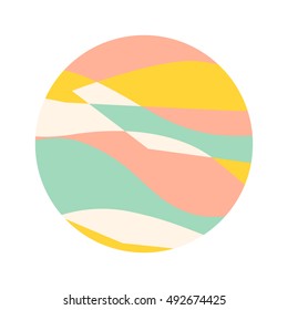 Abstract minimal geometric round shape. Colorful design background 