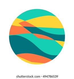 Abstract minimal geometric round shape. Colorful design background