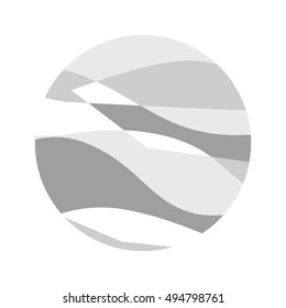 Abstract minimal geometric round shape. Colorful design background