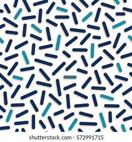 Abstract minimal geometric seamless pattern with short lines. Retro cross process colours. Background for poster or web design. Vector illustration art.