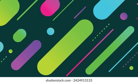 Abstract minimal geometric shape background with gradient. Dynamic shapes composition
