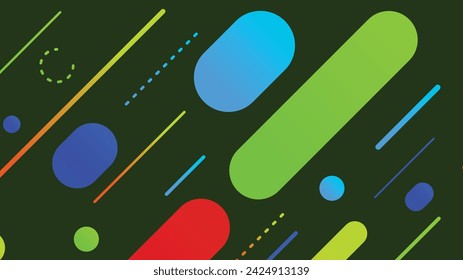 Abstract minimal geometric shape background with gradient. Dynamic shapes composition