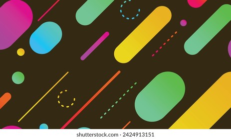 Abstract minimal geometric shape background with gradient. Dynamic shapes composition