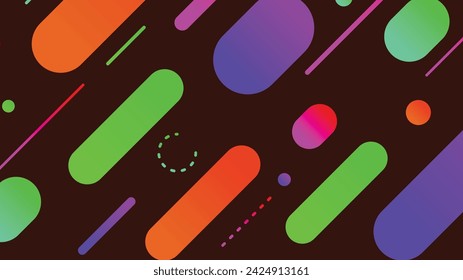 Abstract minimal geometric shape background with gradient. Dynamic shapes composition
