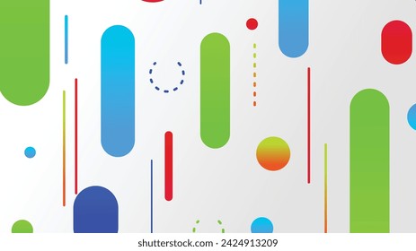 Abstract minimal geometric shape background with gradient. Dynamic shapes composition