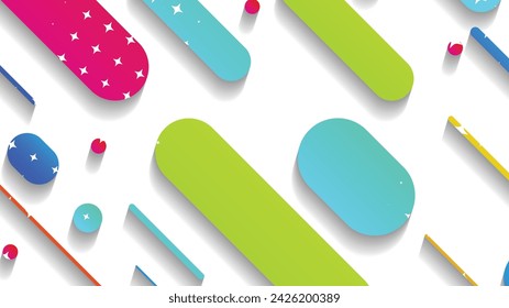 Abstract minimal geometric shape background with gradient. Dynamic shapes composition