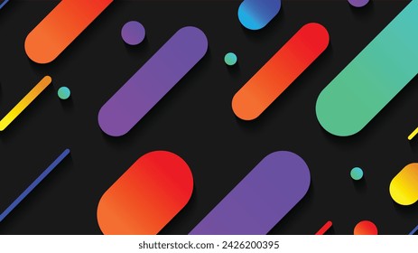 Abstract minimal geometric shape background with gradient. Dynamic shapes composition