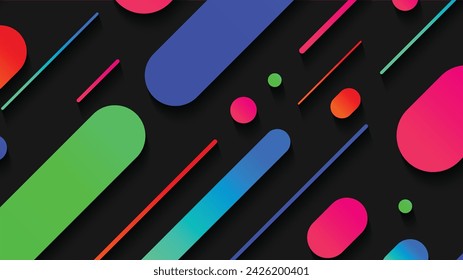 Fondo abstracto de forma geométrica mínima con degradado. Composición de formas dinámicas