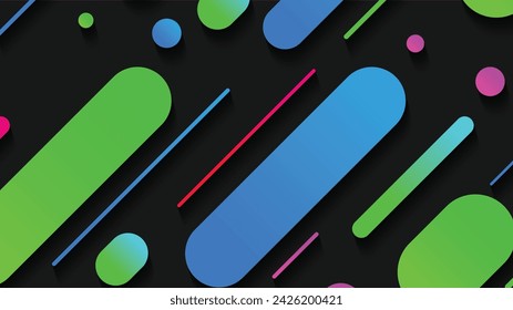 Fondo abstracto de forma geométrica mínima con degradado. Composición de formas dinámicas