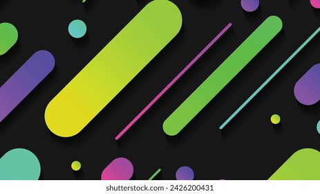 Abstract minimal geometric shape background with gradient. Dynamic shapes composition