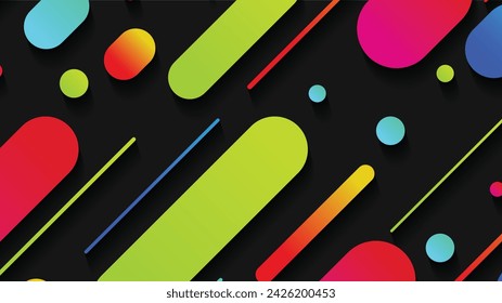 Fondo abstracto de forma geométrica mínima con degradado. Composición de formas dinámicas