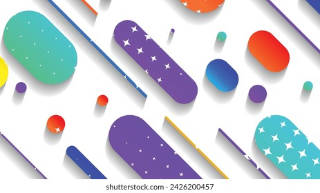 Abstract minimal geometric shape background with gradient. Dynamic shapes composition