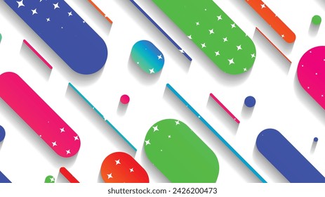 Abstract minimal geometric shape background with gradient. Dynamic shapes composition