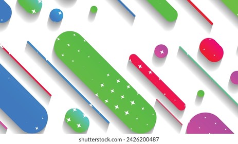 Fondo abstracto de forma geométrica mínima con degradado. Composición de formas dinámicas