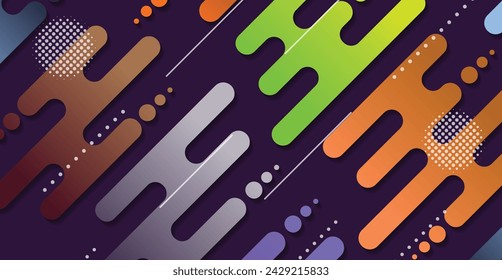 Abstract minimal geometric shape background with gradient. Dynamic shapes composition