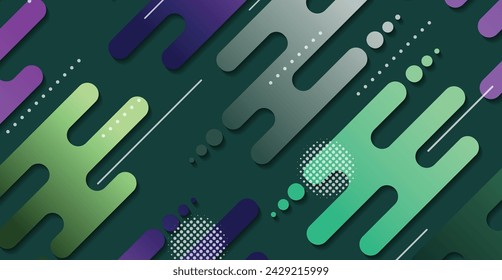 Abstract minimal geometric shape background with gradient. Dynamic shapes composition