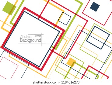 Abstract minimal geometric square shapes design background with copy space