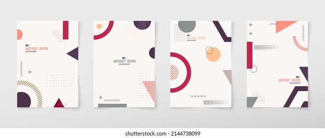 Abstract minimal geometric template design artwork set. Decorative style for design background. Illustration vector