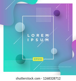 Abstract Minimal geometric vector multicolored background with shadow, dots and lines. Dynamic shapes composition. Eps10 vector