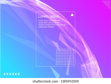 Abstract Minimal geometric vector multicolored background with dots and lines. Dynamic shapes composition. Eps10 vector