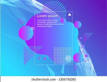 Abstract Minimal geometric vector multicolored background with dots and lines. Dynamic shapes composition. Eps10 vector