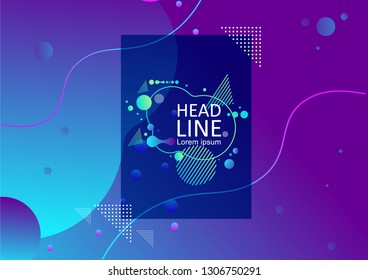 Abstract Minimal geometric vector multicolored background with dots and lines. Dynamic shapes composition. Eps10 vector