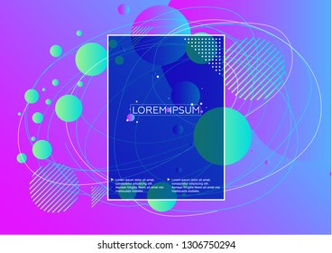 Abstract Minimal geometric vector multicolored background with dots and lines. Dynamic shapes composition. Eps10 vector