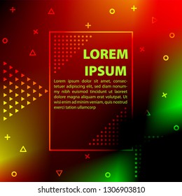 Abstract minimal geometric vector multicolored background with gradient background and simple shapes, outlines, dots and lines. Picture dynamic shapes composition for flyer, banner, landing. Eps10