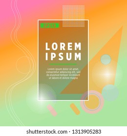 Abstract Minimal geometric vector multicolored background with shadow, dots and lines. Dynamic shapes composition. Eps10 vector