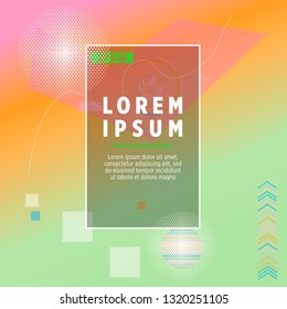 Abstract Minimal geometric vector multicolored background with shadow, dots and lines. Dynamic shapes composition. Eps10 vector