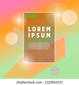 Abstract Minimal geometric vector multicolored background with shadow, dots and lines. Dynamic shapes composition. Eps10 vector