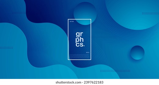 Abstract minimal geometric wave dark blue background design. 3D simple shape pattern background. Eps10 vector