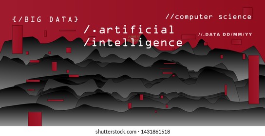 Abstract minimal glitched vector background for Computer Analytics subject: statistical analysis, data mining and machine learning. Vaporwave/ synthwave/ retrowave futuristic neon aesthetics style. 