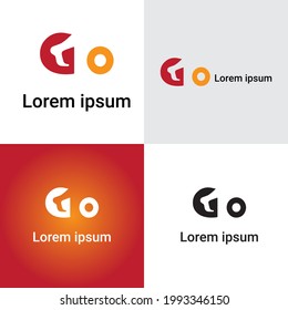 Abstrakte und minimale go Logo-Design-Vorlage mit Fuß
