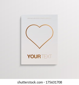Abstract minimal golden heart shape with your text 