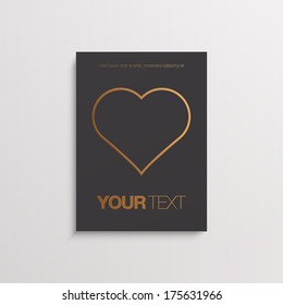 Abstract minimal golden heart shape 